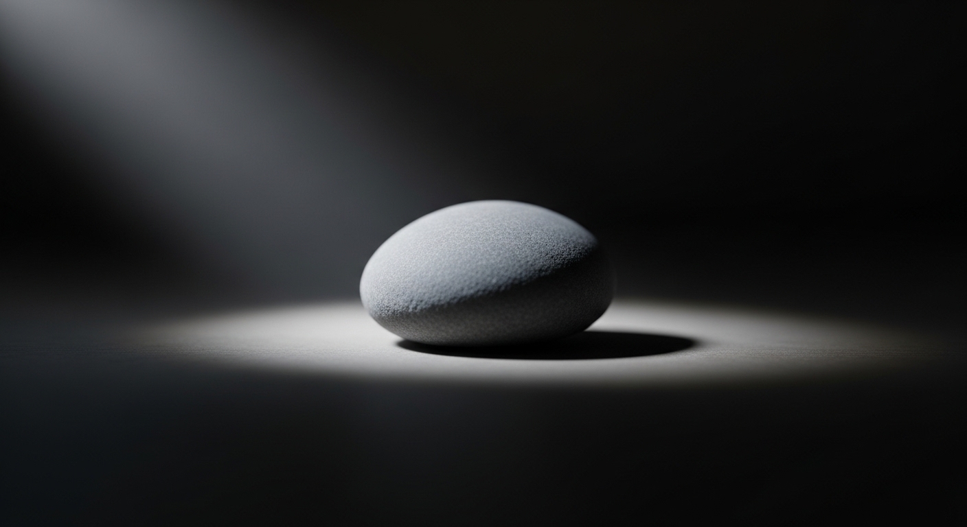 Hòn đá xám mịn, không tì vết, được chiếu sáng làm nổi bật chi tiết trên nền tối. Tương tự, một hồ sơ xin việc hoàn chỉnh cần chú ý đến từng yếu tố quan trọng, bao gồm việc giải đáp thắc mắc hồ sơ xin việc có cần bảng điểm không.