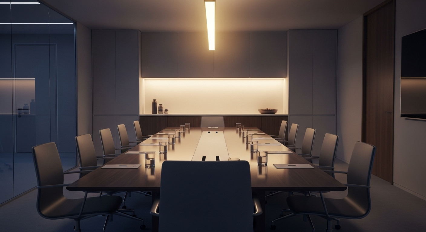 Phòng họp hiện đại, gọn gàng với bàn hội nghị lớn, sẵn sàng cho các buổi phỏng vấn chuyên nghiệp và thảo luận câu hỏi phỏng vấn. Phòng họp hiện đại, gọn gàng với bàn hội nghị lớn, sẵn sàng cho các buổi phỏng vấn chuyên nghiệp và thảo luận câu hỏi phỏng vấn.