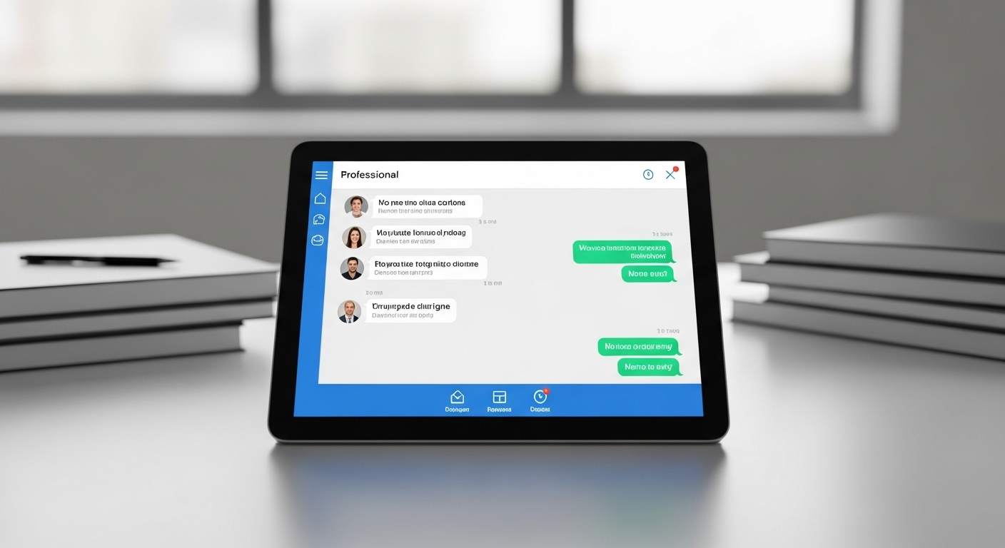 Màn hình kỹ thuật số sáng rõ hiển thị giao tiếp tiếng Trung chuyên nghiệp trên bàn làm việc hiện đại, với tài liệu học thuật mờ nhạt ở phía sau, nhấn mạnh cơ hội việc làm cho người biết tiếng Trung nhưng không có bằng đại học.