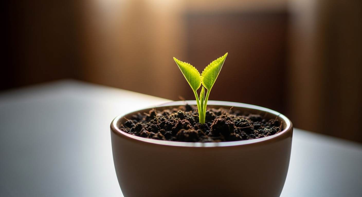 Mầm cây xanh tươi non vươn mình từ đất trong chậu gốm dưới ánh nắng, biểu tượng cho sự phát triển và khởi đầu mới, gợi nhắc đến hành trình vượt qua các câu hỏi phỏng vấn để đạt được thành công. Mầm cây xanh tươi non vươn mình từ đất trong chậu gốm dưới ánh nắng, biểu tượng cho sự phát triển và khởi đầu mới, gợi nhắc đến hành trình vượt qua các câu hỏi phỏng vấn để đạt được thành công.