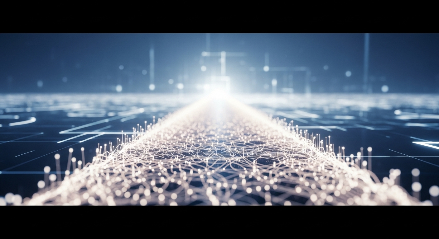 Con đường ánh sáng huyền ảo vươn tới chân trời số, tượng trưng cho hành trình phát triển và chuẩn bị cho các câu hỏi phỏng vấn Laravel quan trọng.