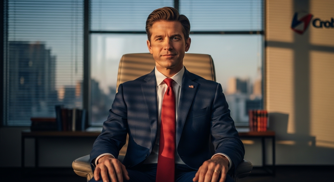 Ứng viên chuyên nghiệp ngồi tự tin, tập trung trong văn phòng hiện đại, trong buổi phỏng vấn tiếng Anh.