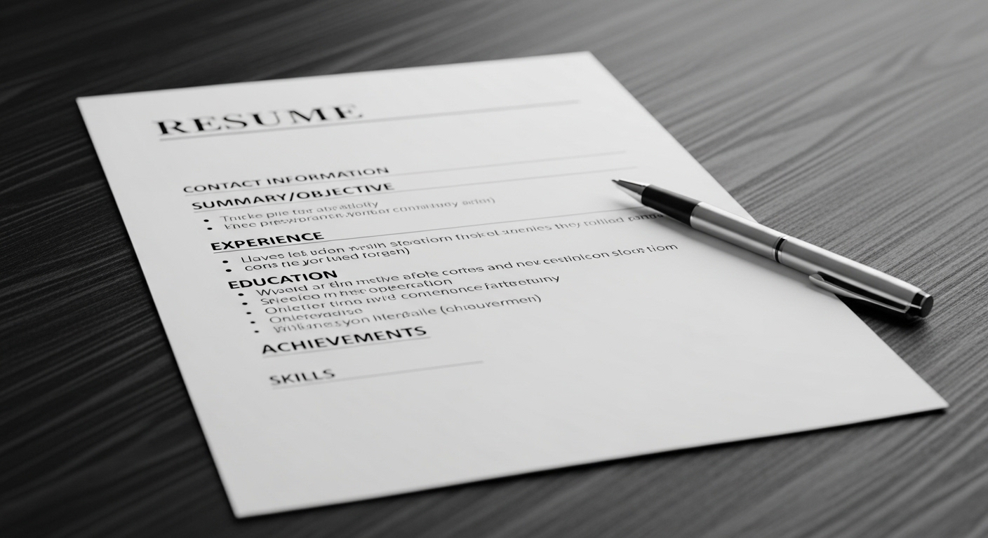 Lý lịch xin việc trắng tinh, được định dạng chuyên nghiệp trên bàn làm việc, là công cụ then chốt để chuẩn bị cho các câu hỏi phỏng vấn và cách trả lời tự tin.