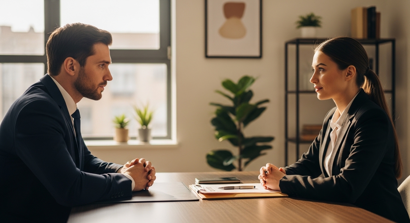 Phỏng vấn xin việc chuyên nghiệp tại văn phòng hiện đại. Hình ảnh minh họa quy trình Coopmart tuyển dụng nhân sự mới.