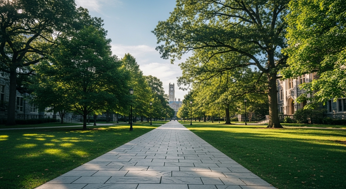 Con đường uốn lượn trong khuôn viên trường đại học xanh mướt dưới nắng, khung cảnh thường thấy ở top 20 trường đại học tốt nhất miền Bắc. Con đường uốn lượn trong khuôn viên trường đại học xanh mướt dưới nắng, khung cảnh thường thấy ở top 20 trường đại học tốt nhất miền Bắc.