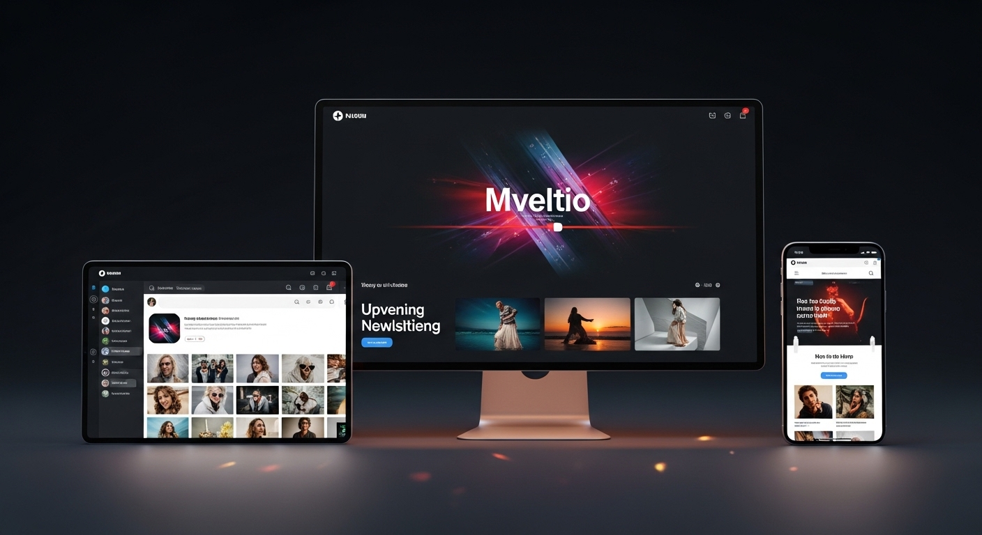 Thiết lập công nghệ hiện đại hiển thị nội dung đa nền tảng (mạng xã hội, video, email), minh họa các kênh quan trọng cho người tìm kiếm cách viết CV Content Marketing hiệu quả.