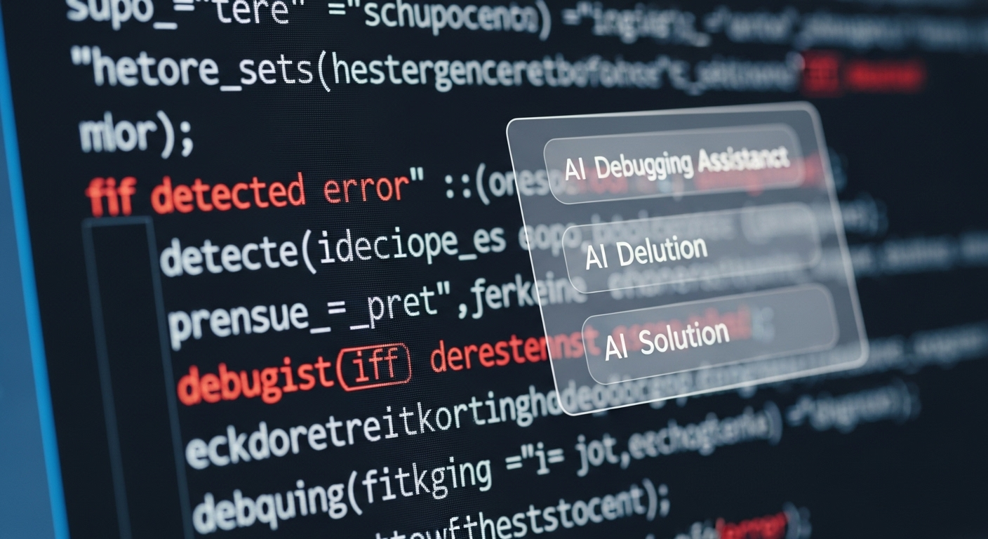 Màn hình hiển thị mã code bị lỗi với viền đỏ, kèm theo các đề xuất giải pháp từ AI. Công cụ gỡ lỗi thông minh này hỗ trợ lập trình viên tối ưu và sửa lỗi nhanh chóng, đặc biệt hữu ích cho code do ChatGPT viết code.