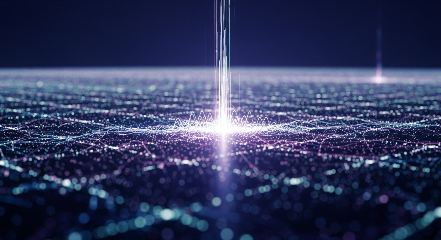 Mạng lưới kỹ thuật số trừu tượng màu xanh tím, tượng trưng cộng đồng nhà phát triển Angular mạnh mẽ và tăng trưởng hợp tác. Hình ảnh này nhấn mạnh tầm quan trọng của sự kết nối trong việc chuẩn bị cho các câu hỏi phỏng vấn Angular Developer.